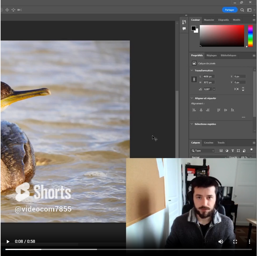Tutoriel de l'agence Videocom pour ajouter un détail coloré sur une photo en noir et blanc