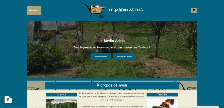 Capture d'écran de la page d'accueil d'un site web réalisé par Gwenolé Robert pour un client.